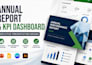 design annual performance report, KPI dashboard, executive presentation